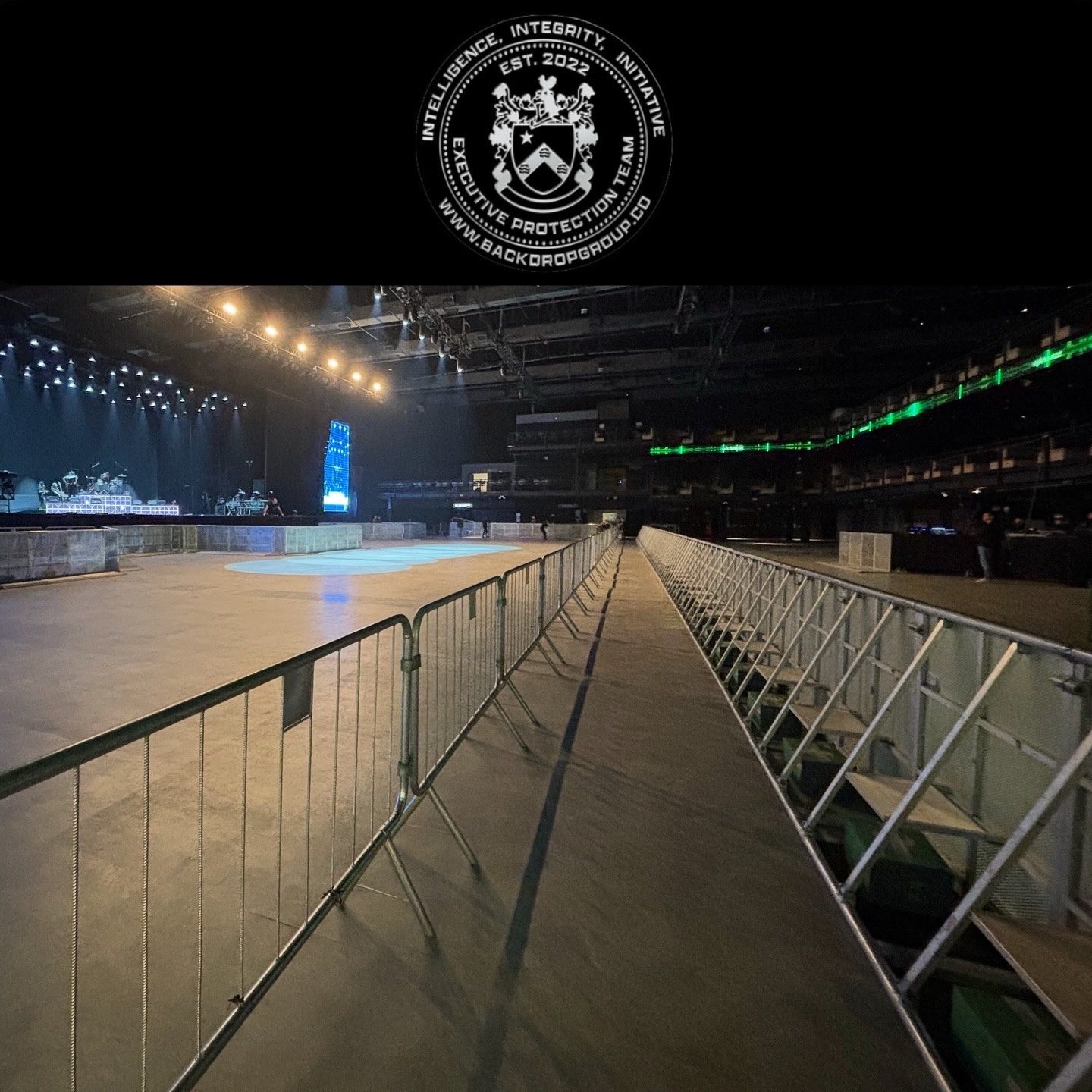 Arena barricade lanes prepared before doors open
