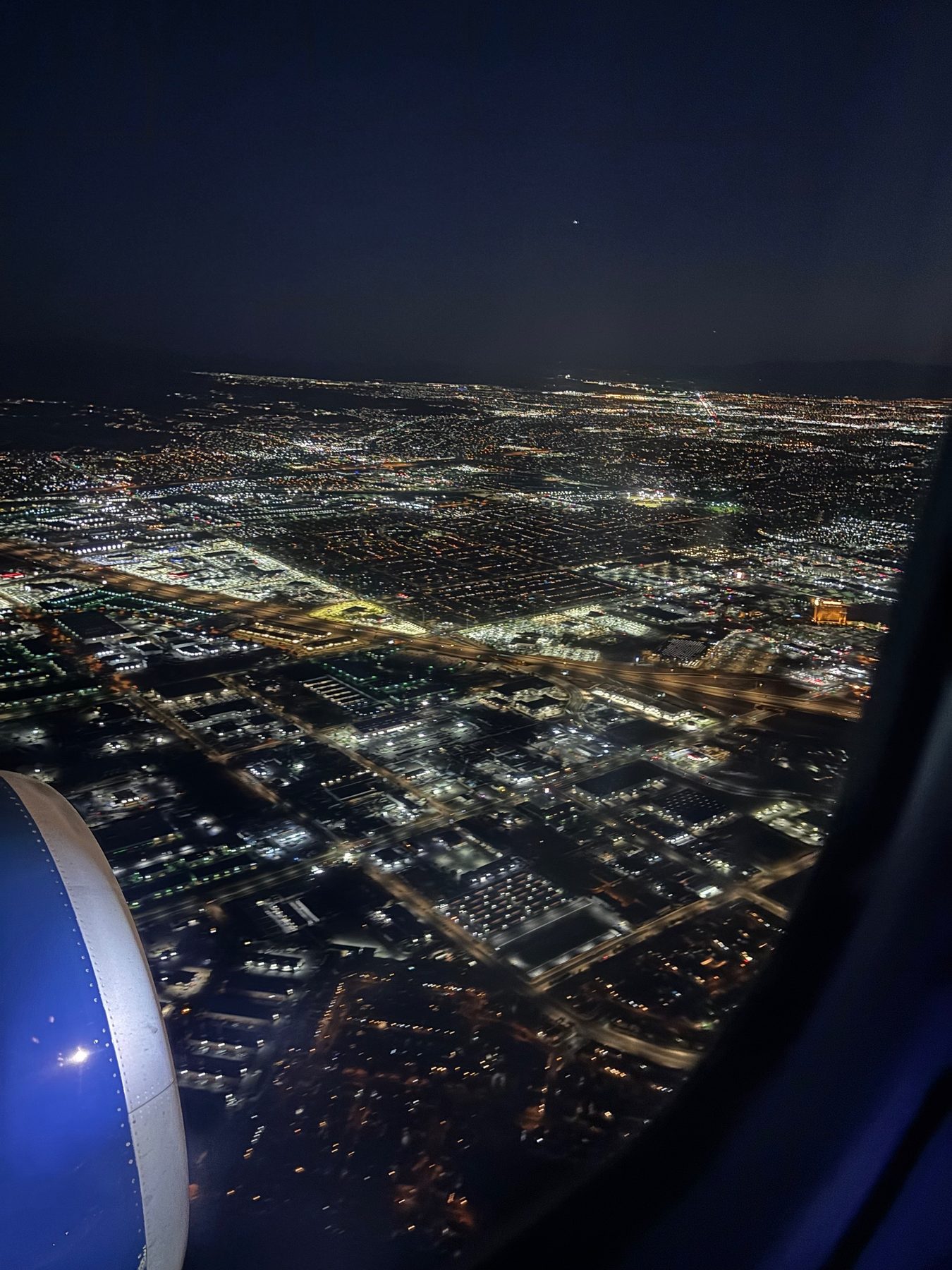 Aerial city view during executive travel