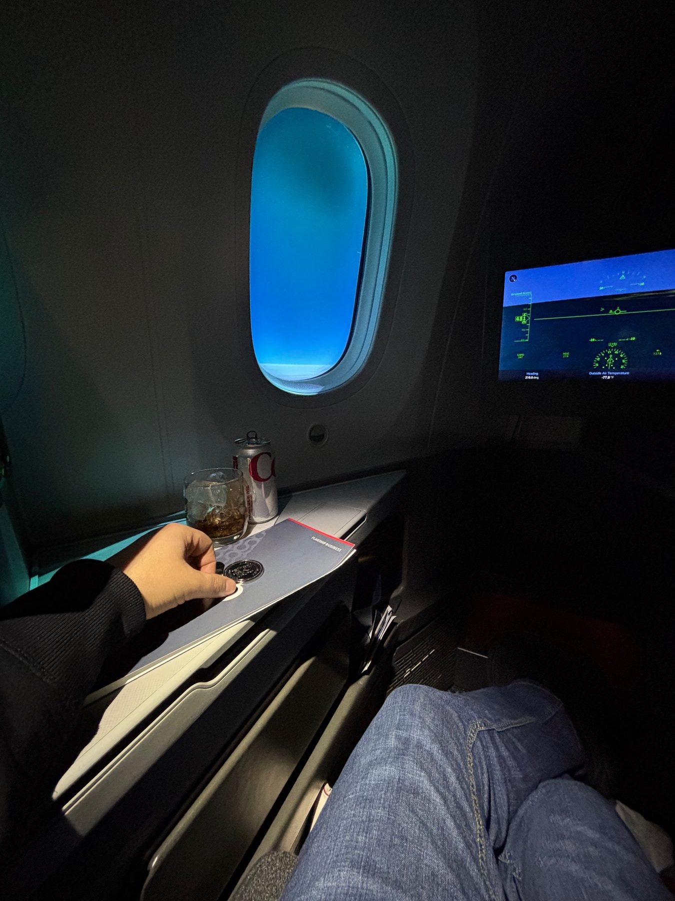 Private aircraft seat and flight display during travel